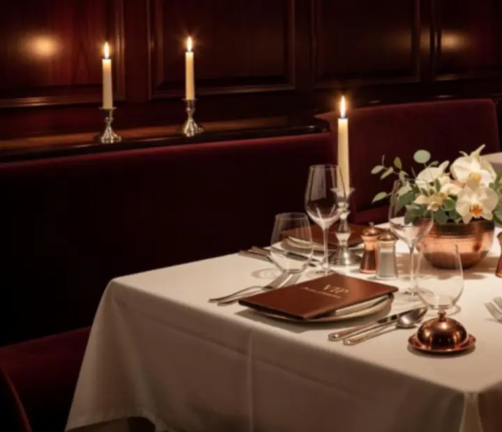 Cena privada en salón VIP con servicio personalizado